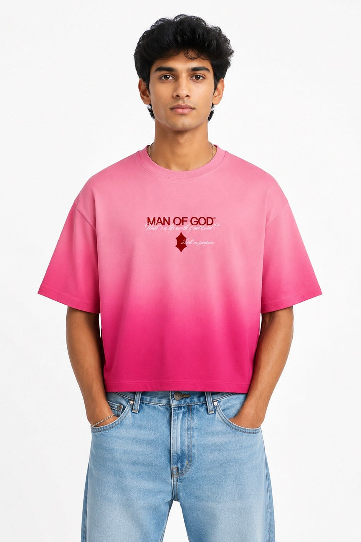 Creator Pink Sunfade Ombre Cropped Boxy Tee