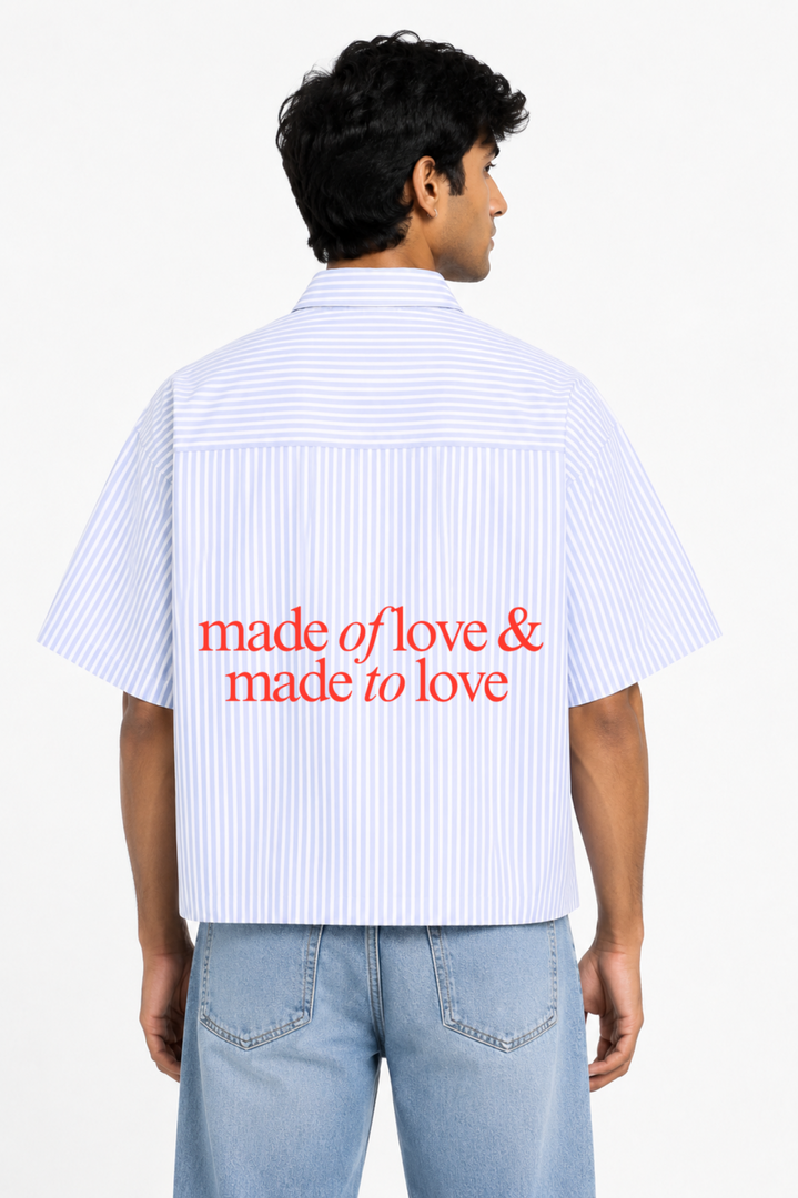 Made To Love- Blue Striped Oxford Boxy Shirt