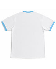 Ringer Tee- White & Sky Blue