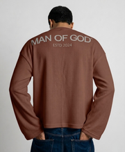 Waffle Knit Tee- Brown