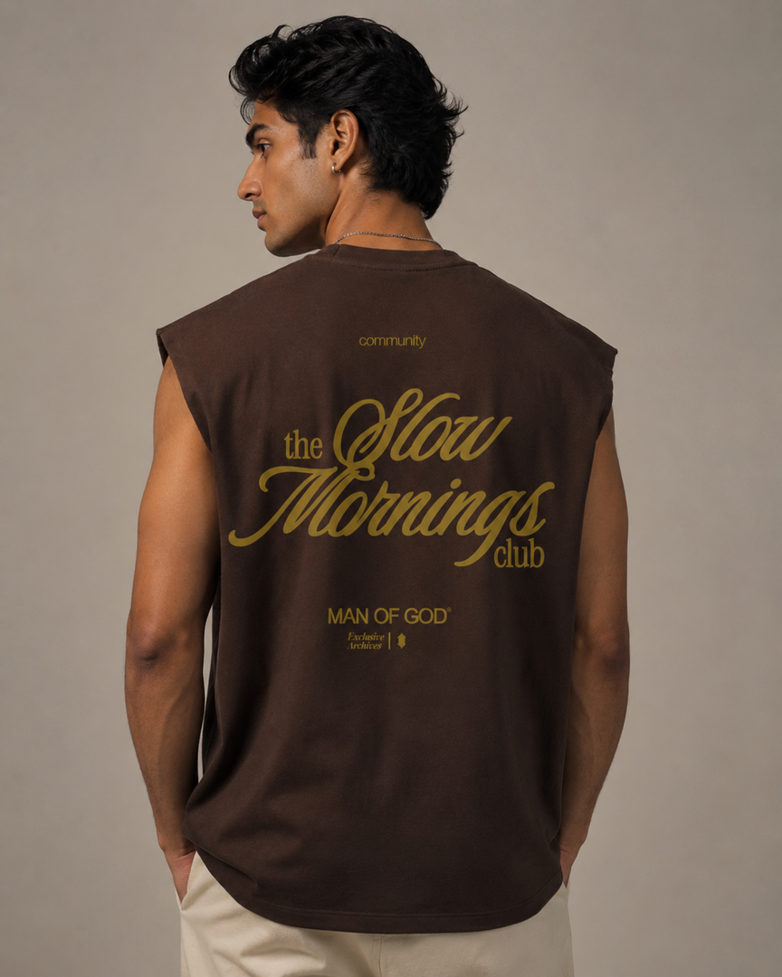 Slow Mornings Tank Top- Chocolate Brown