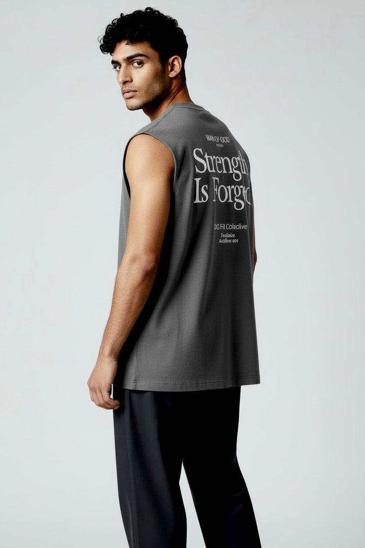 Strength Tank Top- Charcoal Grey