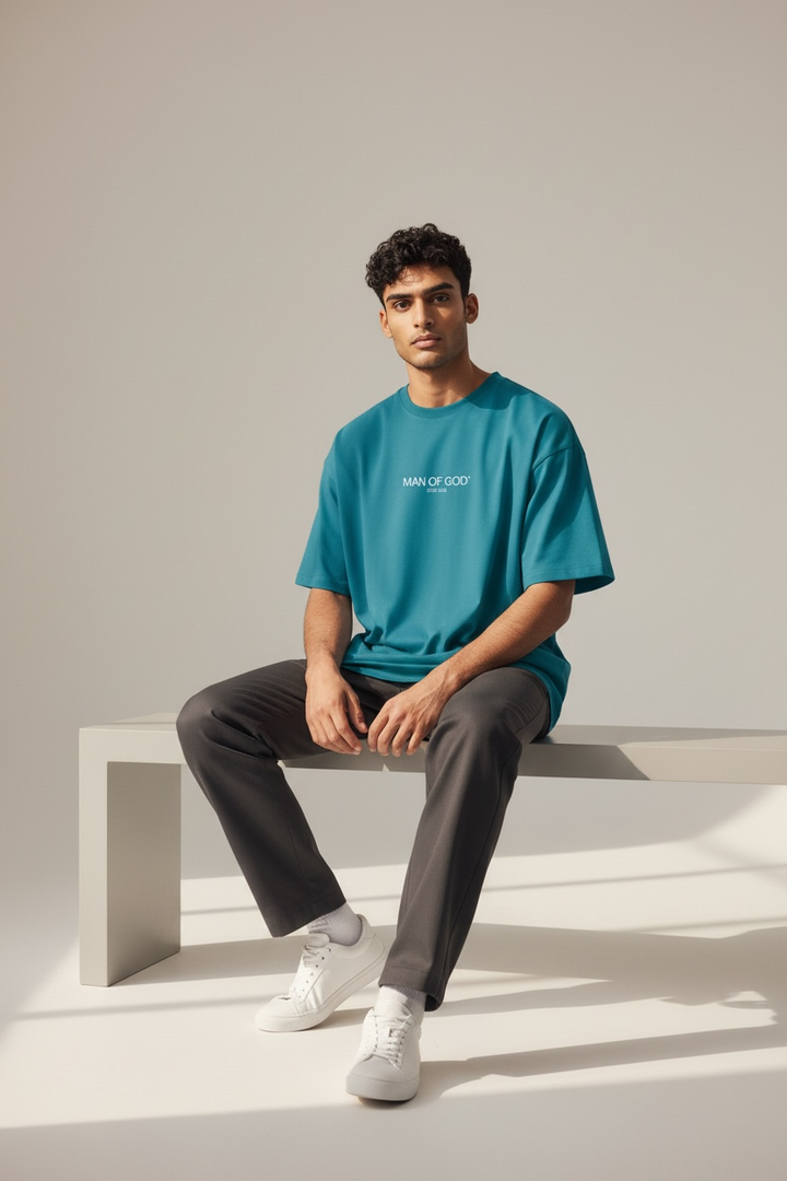 Stop Sinning Tee- Teal Blue