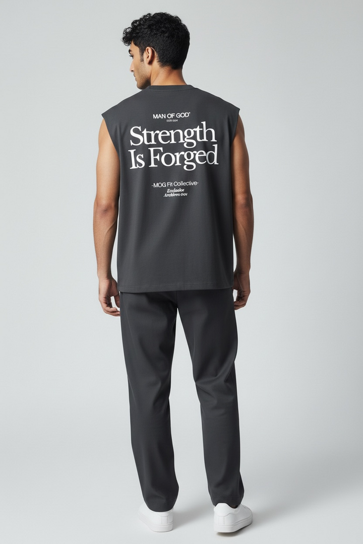 Strength Tank Top- Charcoal Grey