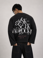 Knock Waffle Knit Tee- Black