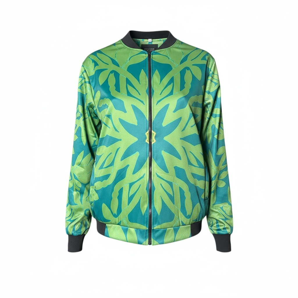 Eternal Bloom Mesh Bomber Jacket