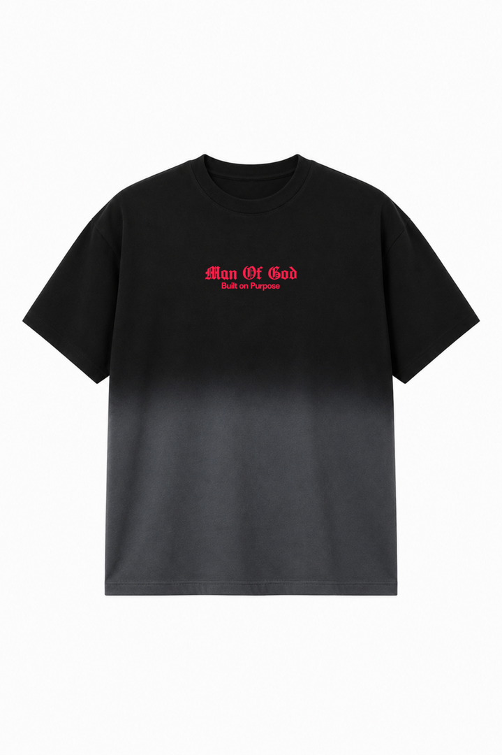 Calm Over Chaos Black Ombre Cropped Boxy Tee