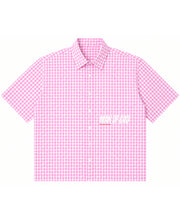Act Of Creating Oxford Boxy Shirt- Gingham Pink