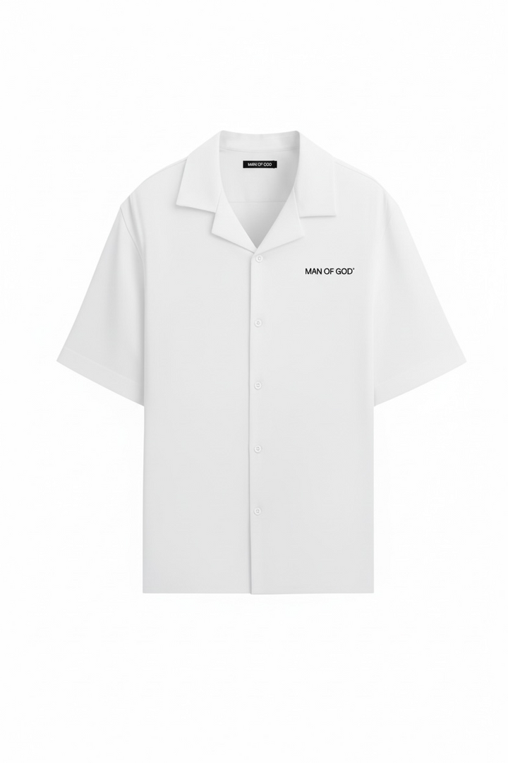 Linen Bowling Shirt- White