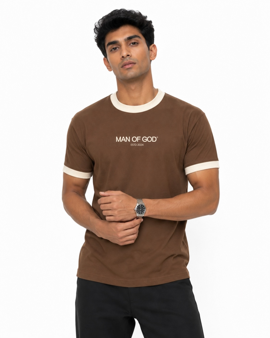 Ringer Tee- Mousse & Cream
