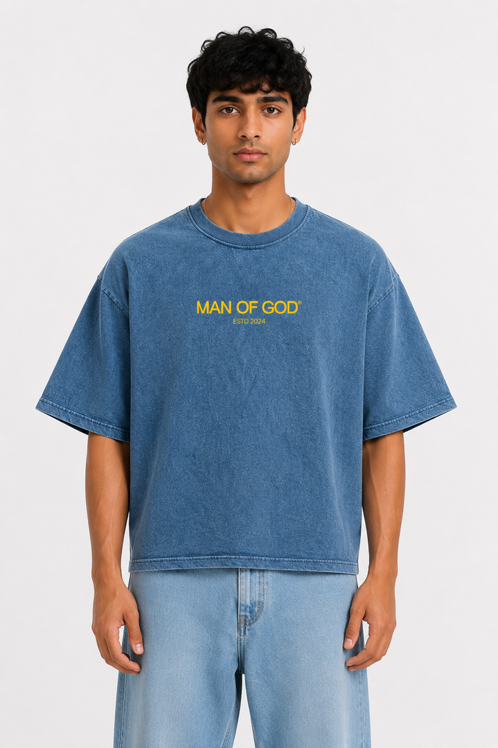 Audacity Denim Washed Cropped Boxy Tee