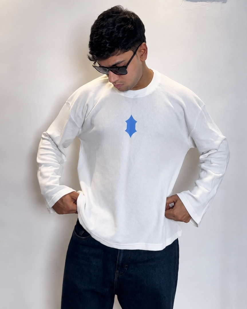 The Flower Waffle Knit Tee- Offwhite