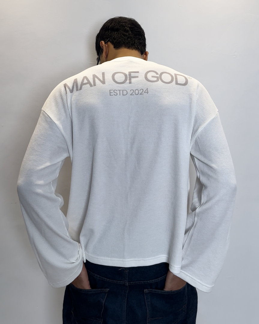 Waffle Knit Tee- Offwhite