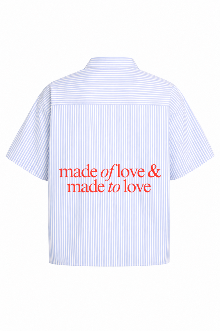 Made To Love- Blue Striped Oxford Boxy Shirt