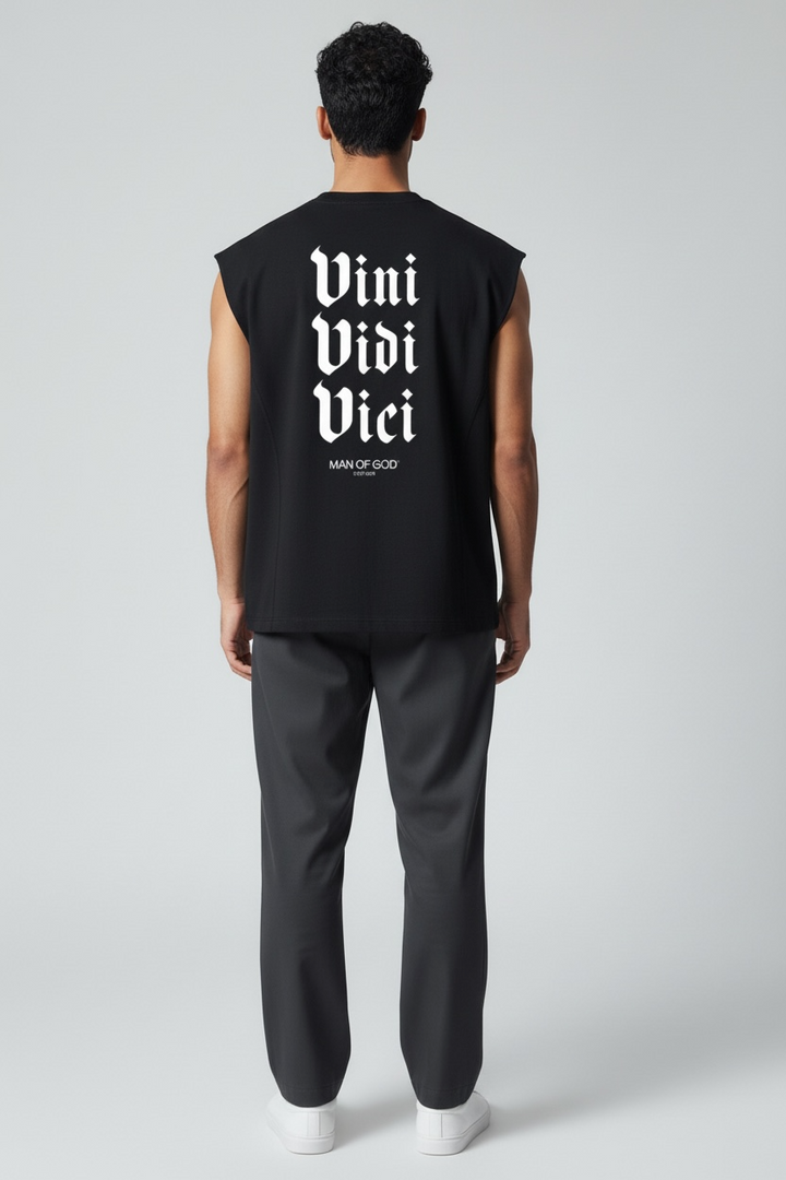 Vini Vidi Vici Tank Top- Black