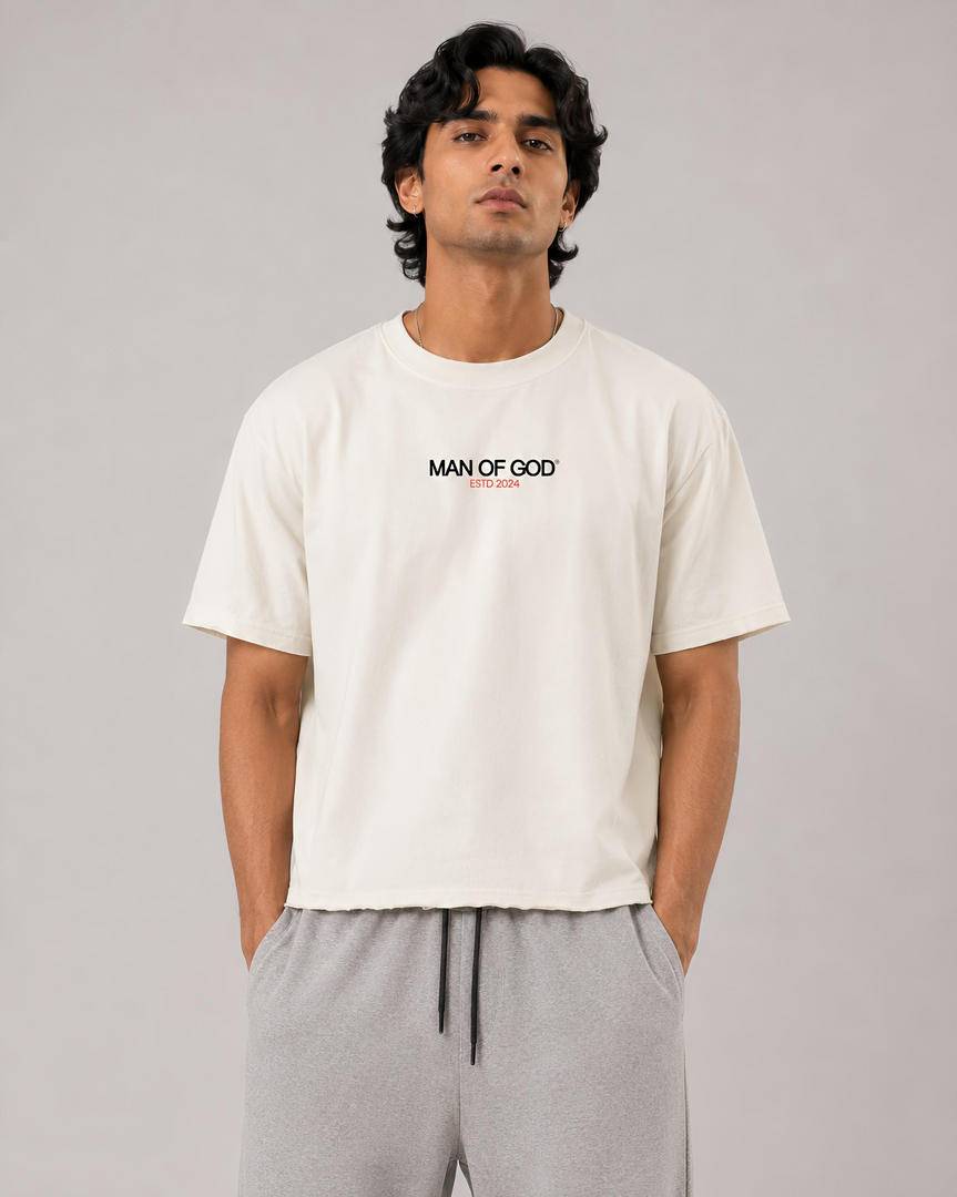 Unfazed Unstiched Hem Cropped Boxy Tee