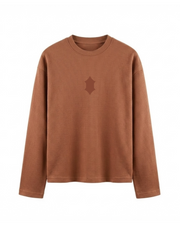 Waffle Knit Tee- Brown