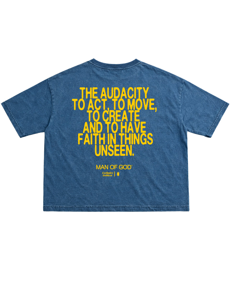 Audacity Denim Washed Cropped Boxy Tee