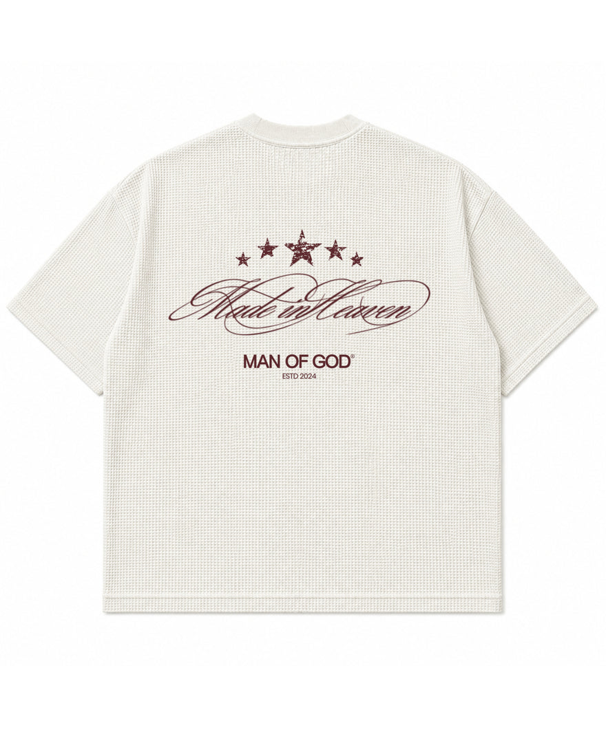 Made In Heaven Half Sleeve Ribbed Waffle Tee