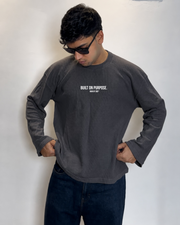 Waffle Knit Tee- Acidwashed Grey
