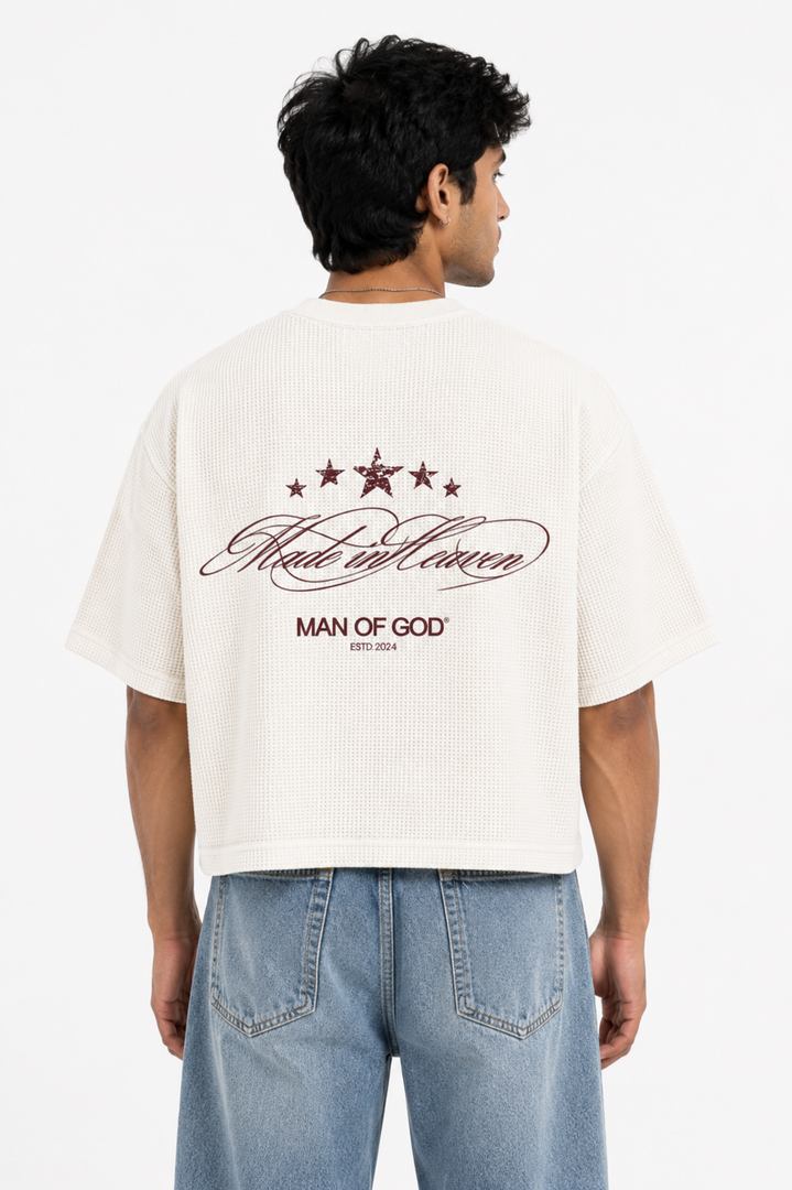 Made In Heaven Half Sleeve Ribbed Waffle Tee