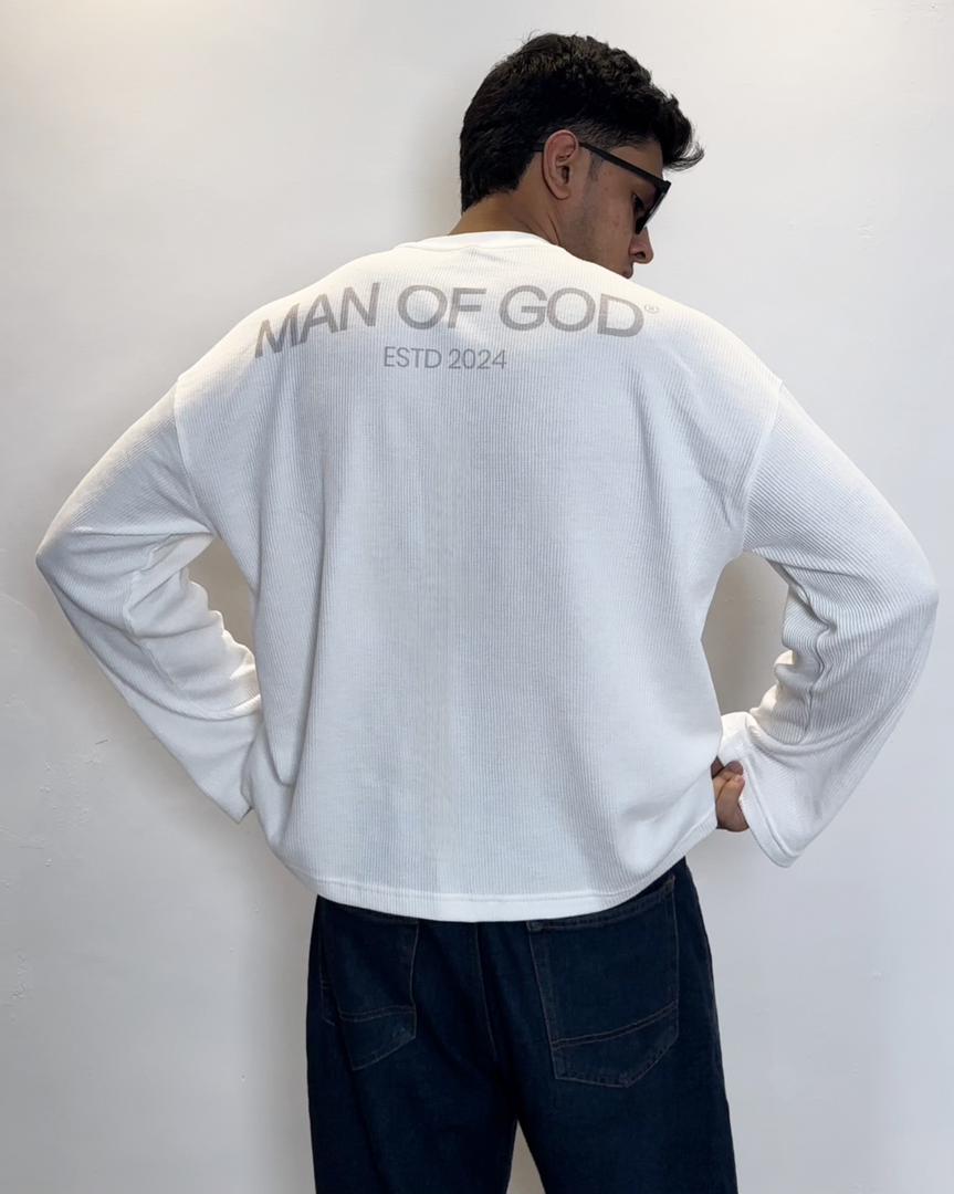 Waffle Knit Tee- Offwhite