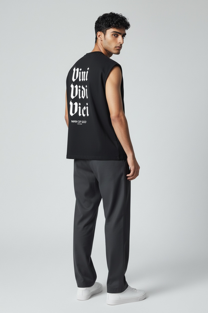 Vini Vidi Vici Tank Top- Black