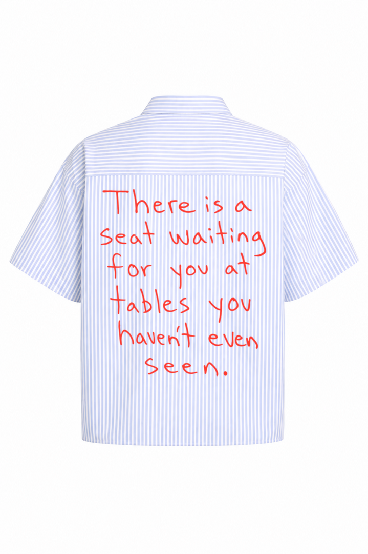 Phrase- Blue Striped Oxford Boxy Shirt