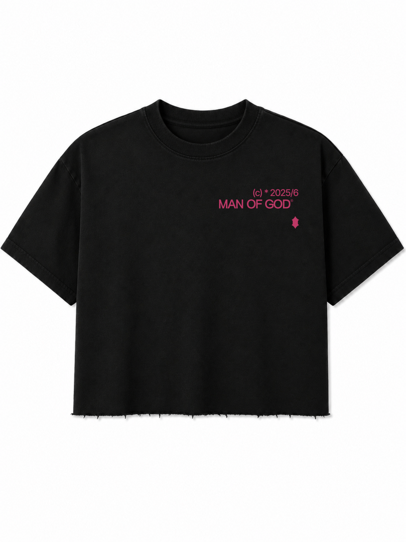 Typeface Unstiched Hem Cropped Boxy Tee