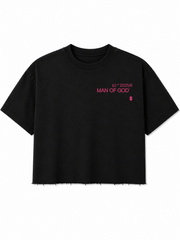 Typeface Unstiched Hem Cropped Boxy Tee