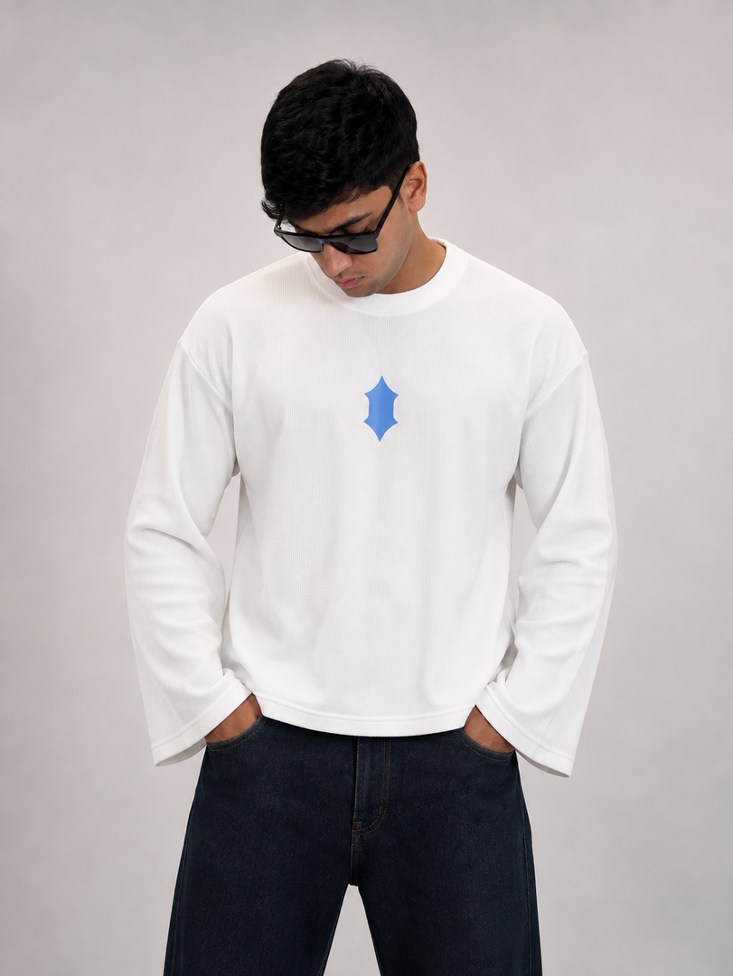 The Flower Waffle Knit Tee- Offwhite