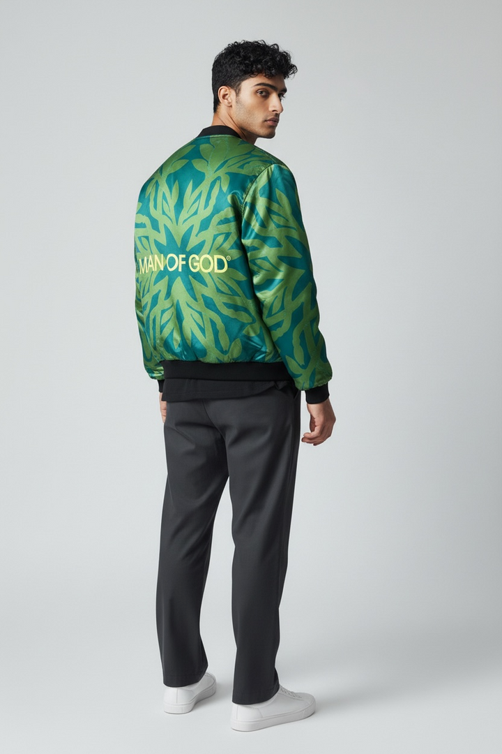 Eternal Bloom Mesh Bomber Jacket