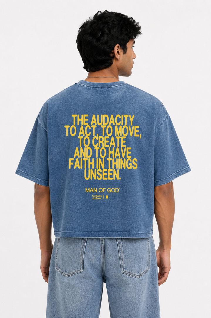 Audacity Denim Washed Cropped Boxy Tee