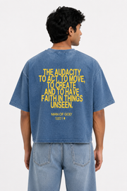 Audacity Denim Washed Cropped Boxy Tee