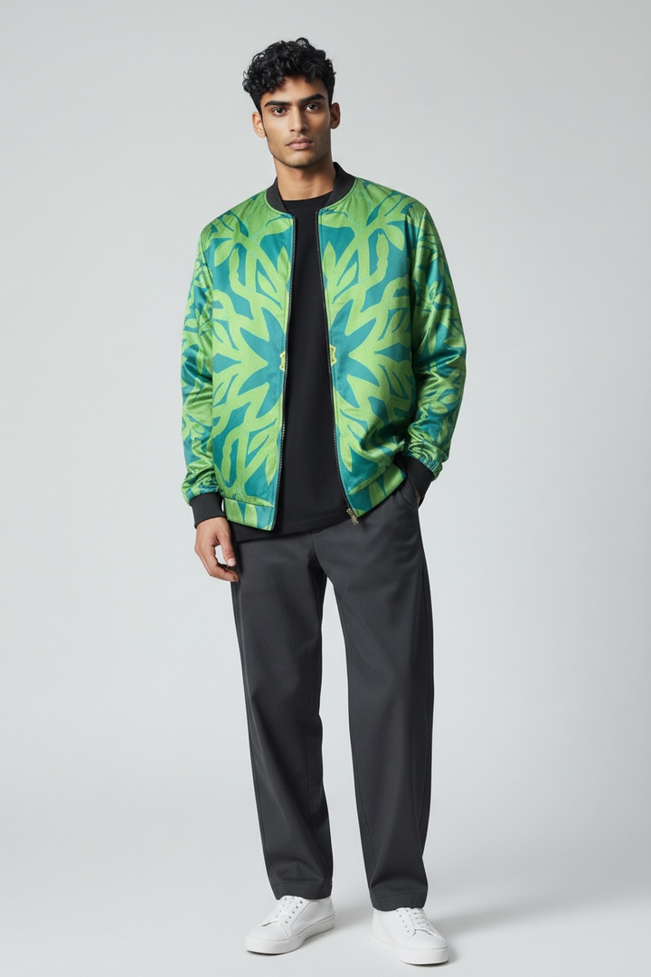 Eternal Bloom Mesh Bomber Jacket