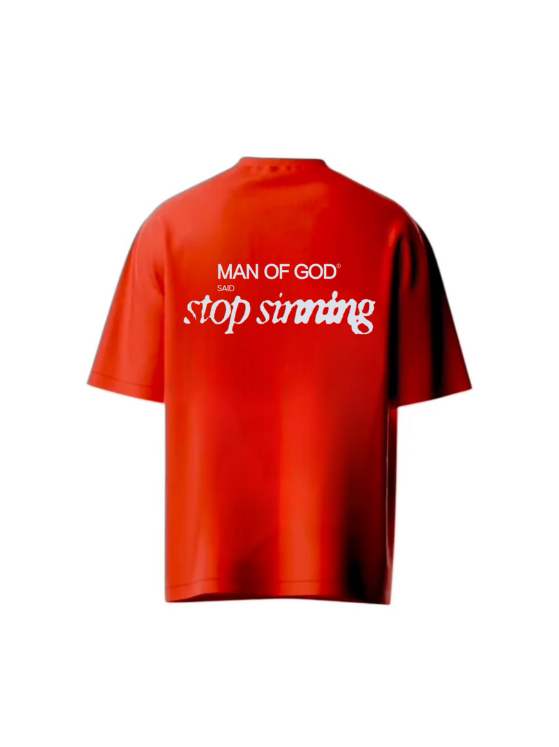 Stop Sinning Tee- Red