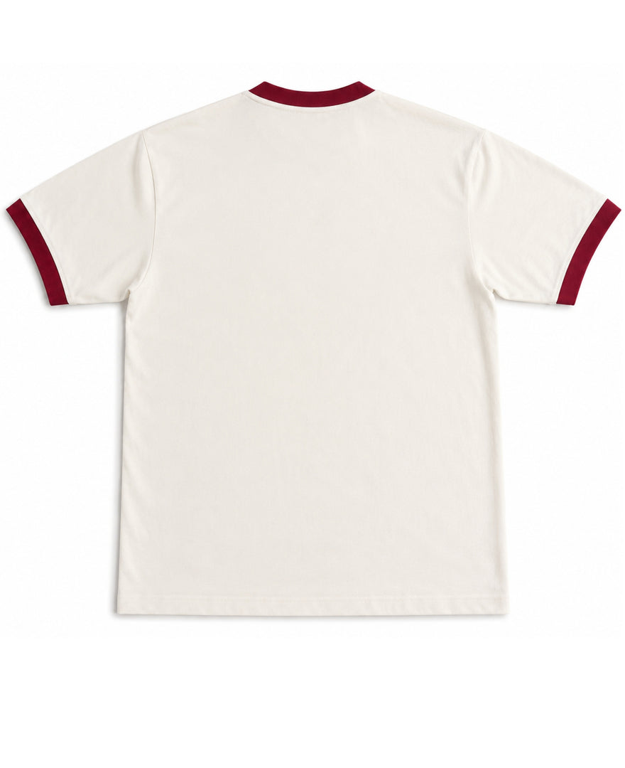 Ringer Tee- Maroon & Off-white