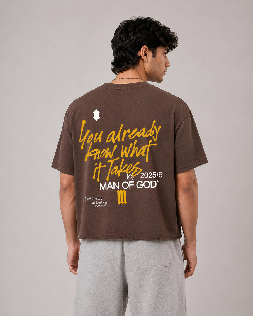 What It Takes Unstiched Hem Cropped Boxy Tee