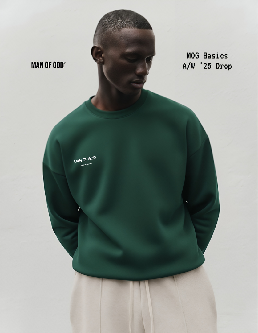 Basics Sweatshirt- Bottle Green
