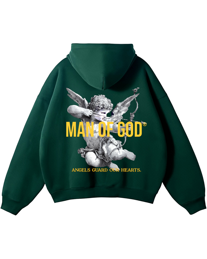Angels Hoodie- Bottle Green