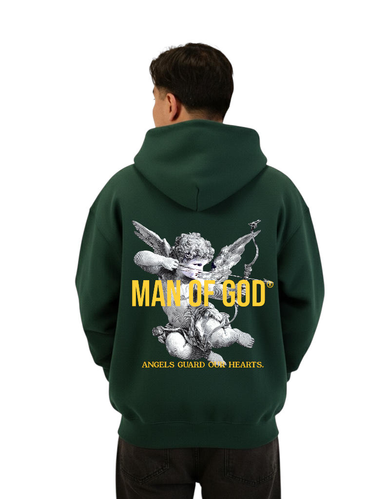 Angels Hoodie- Bottle Green