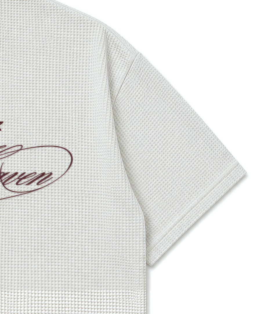 Made In Heaven Half Sleeve Ribbed Waffle Tee