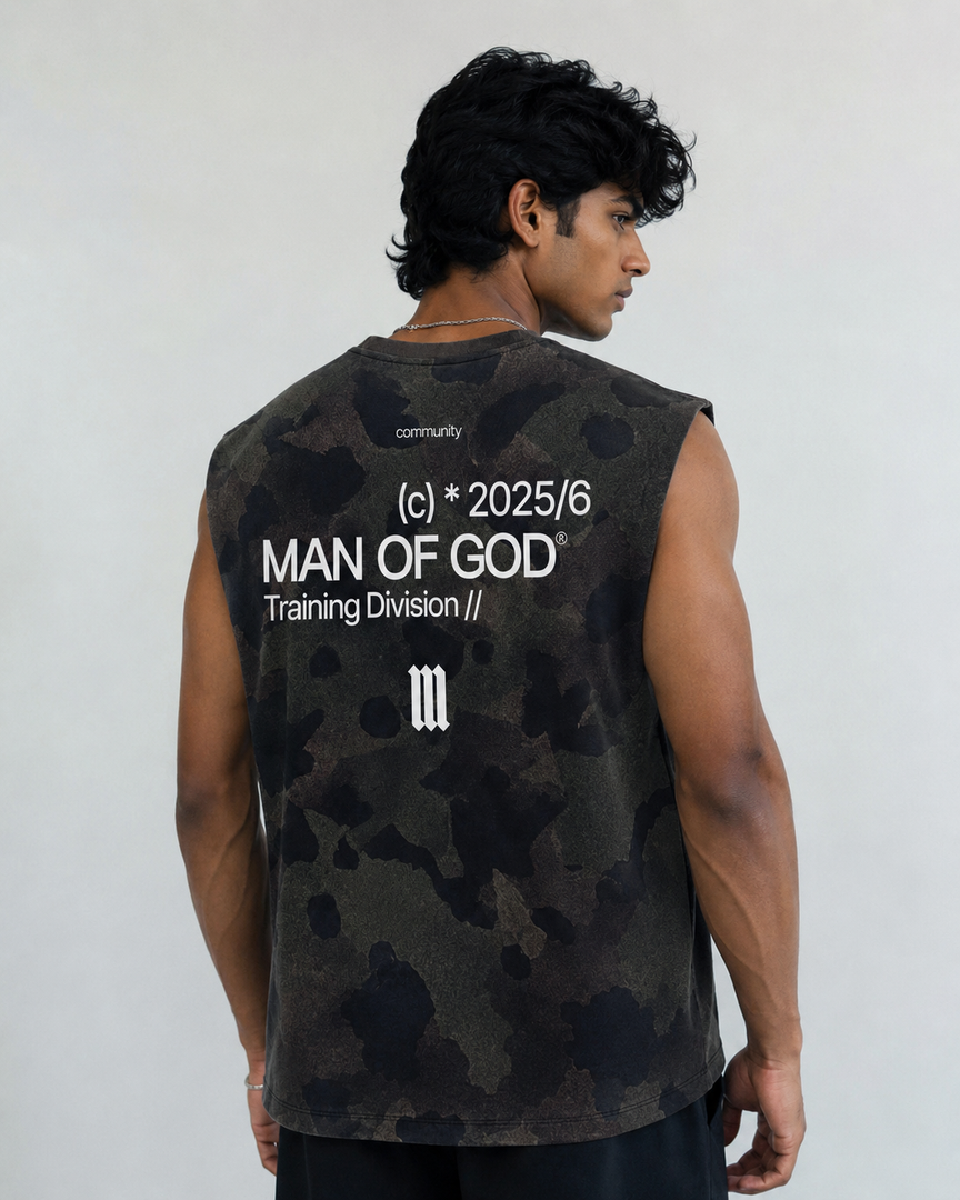 Training Division Tank Top- Acid Washed Camo
