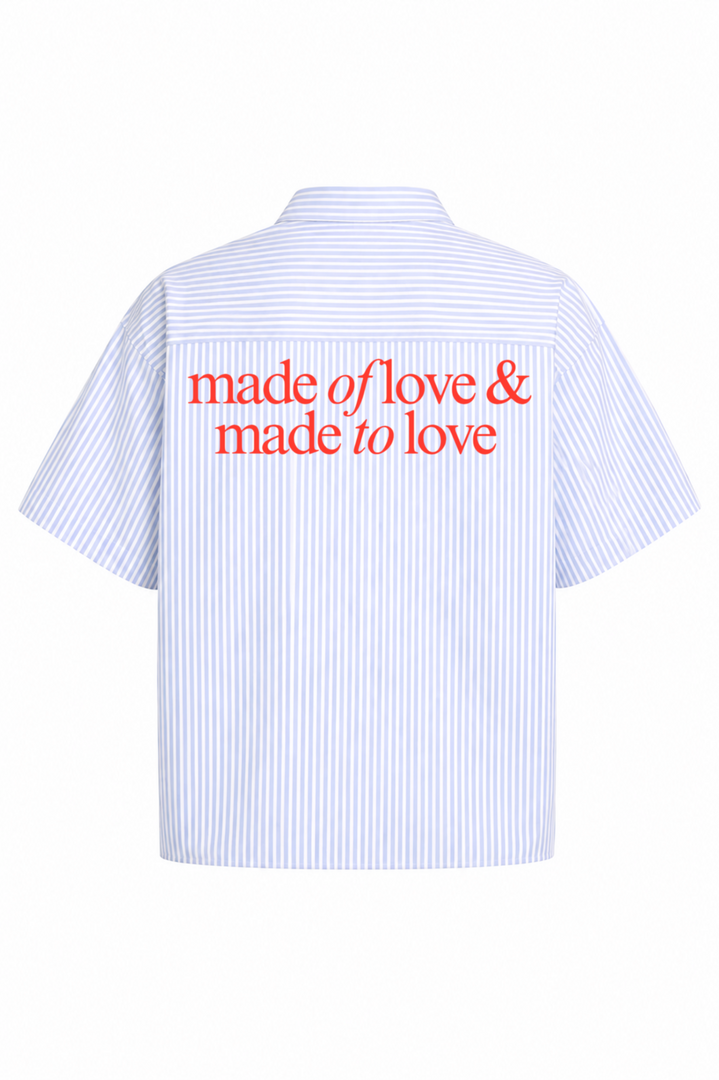 Made To Love- Blue Striped Oxford Boxy Shirt