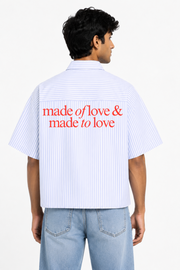 Made To Love- Blue Striped Oxford Boxy Shirt