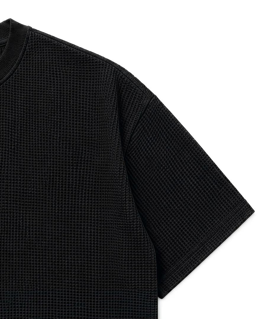 Faith Over Fear Half Sleeve Ribbed Waffle Tee