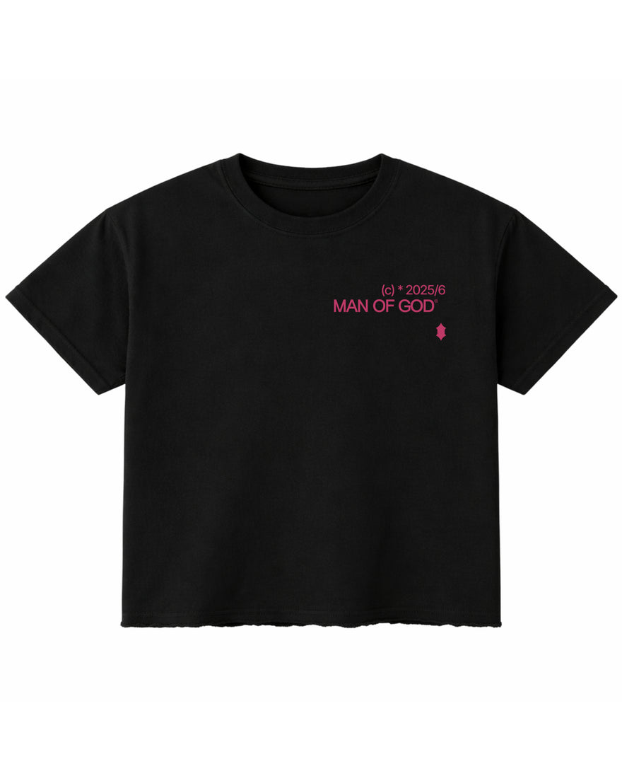 Typeface Unstiched Hem Cropped Boxy Tee
