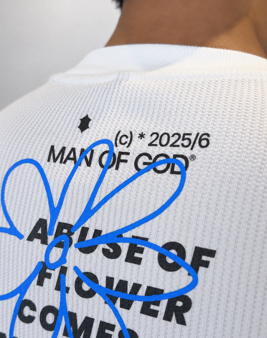 The Flower Waffle Knit Tee- Offwhite