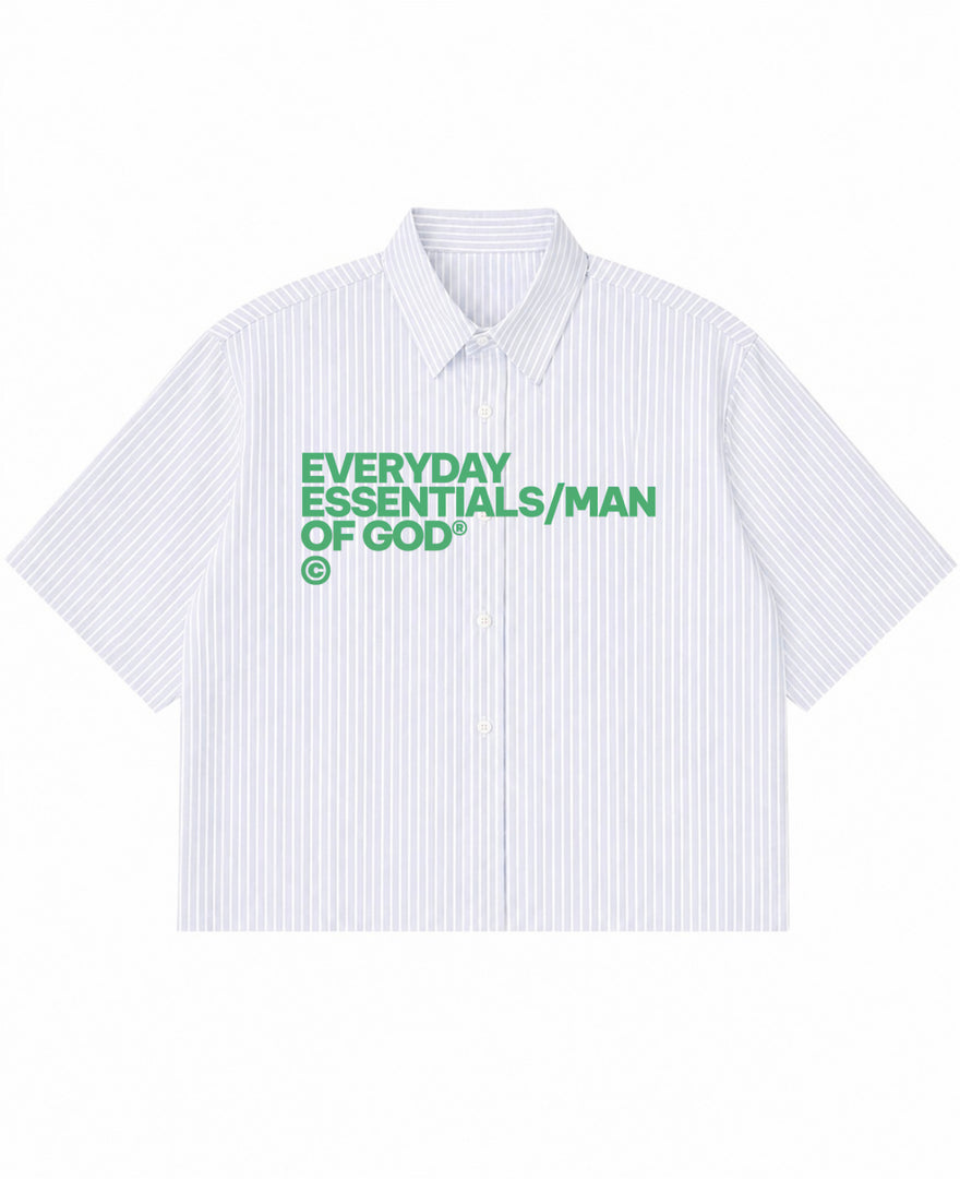 Everyday Essentials- Blue Striped Oxford Boxy Shirt